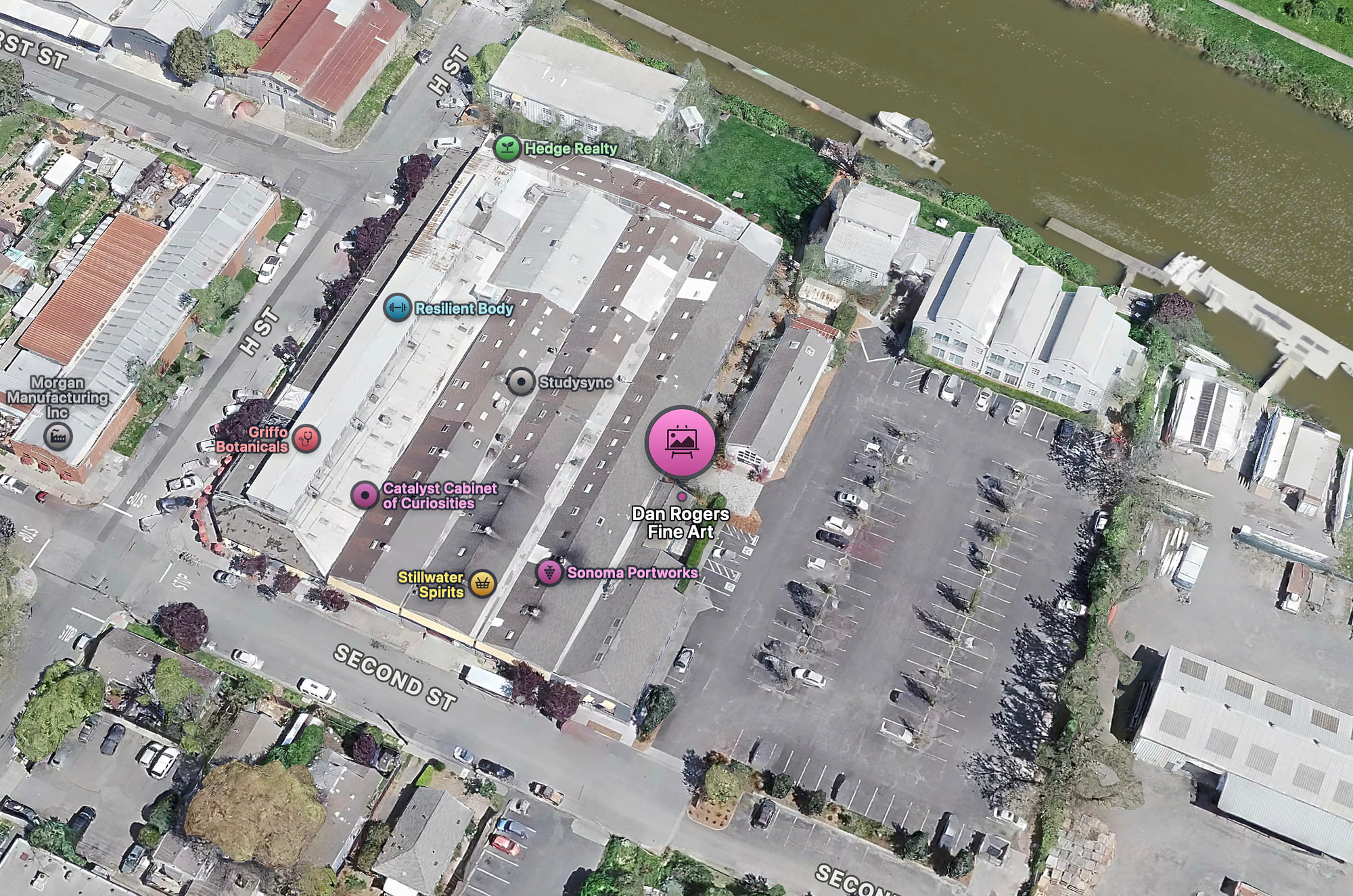 Aerial map of Dan Rogers Fine Art