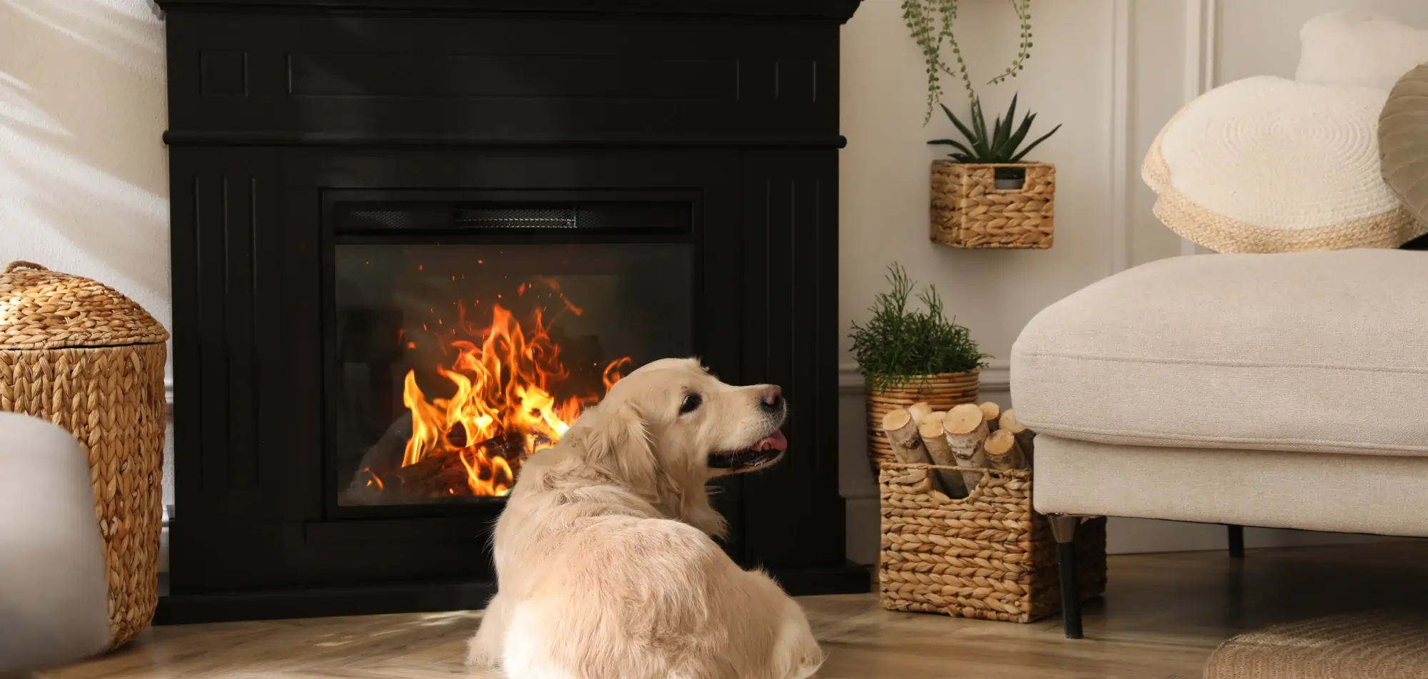 Maintained fireplace creating a safe and comfortable indoor living space