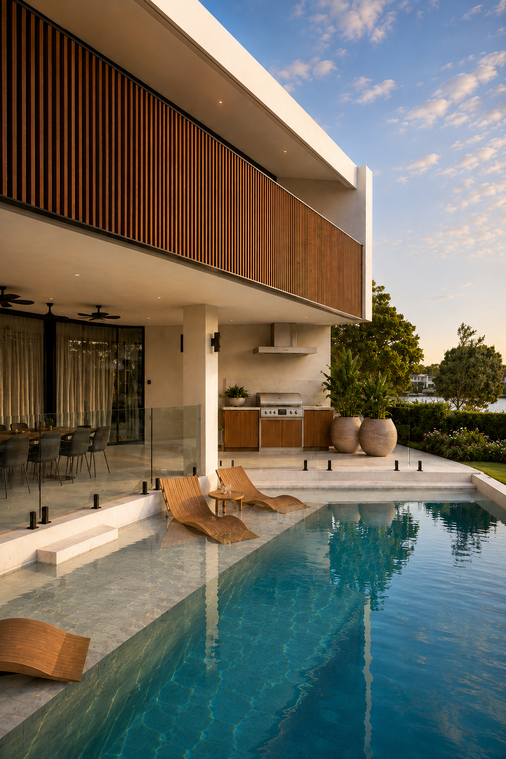 Show case of design & architecture of a Luxury Holiday home in Picnic Point House Sydney