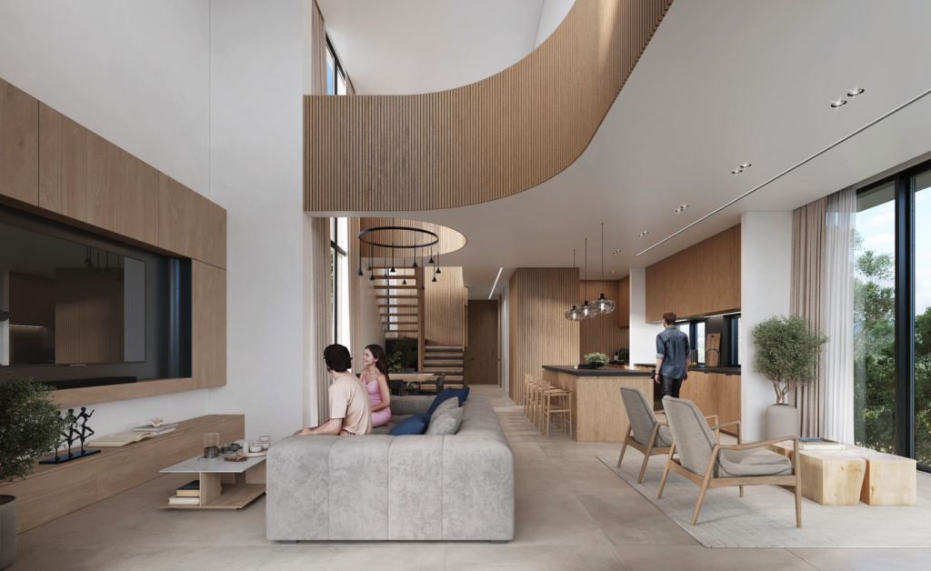 Urban planning concept showcasing natural light and ventilation