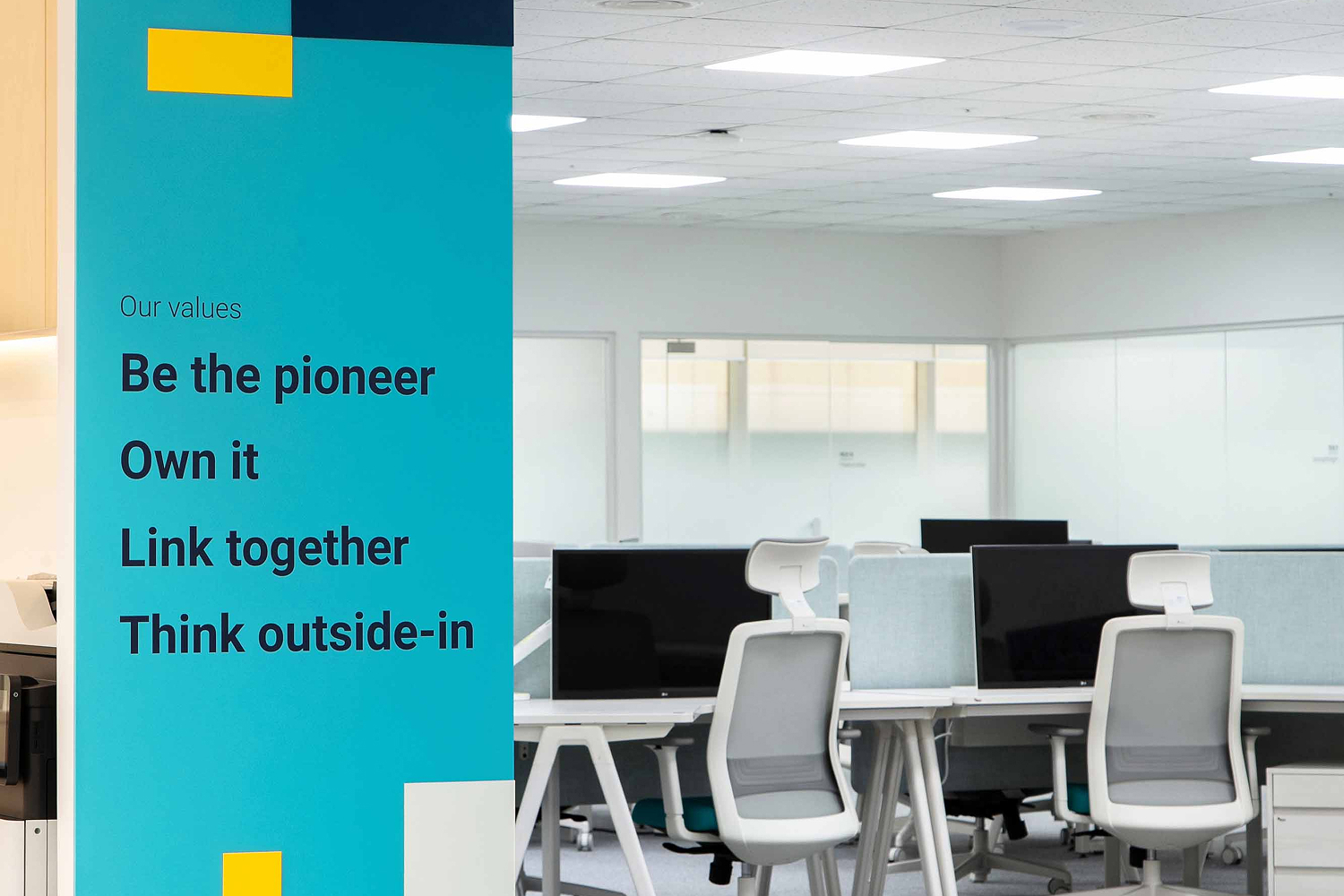 Interior photos of various companies