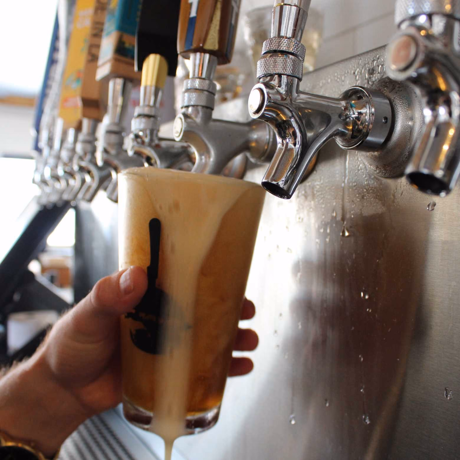 Beer Pouring From Faucet