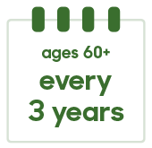 ages 60 + every 3 years