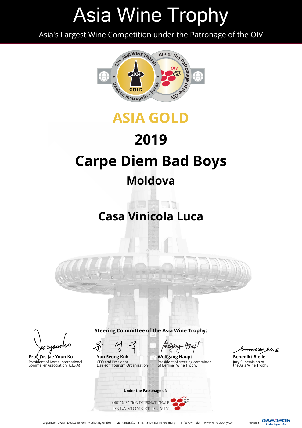 Bad Boys 2019 — Aur, Asia Wine Trophy 2024