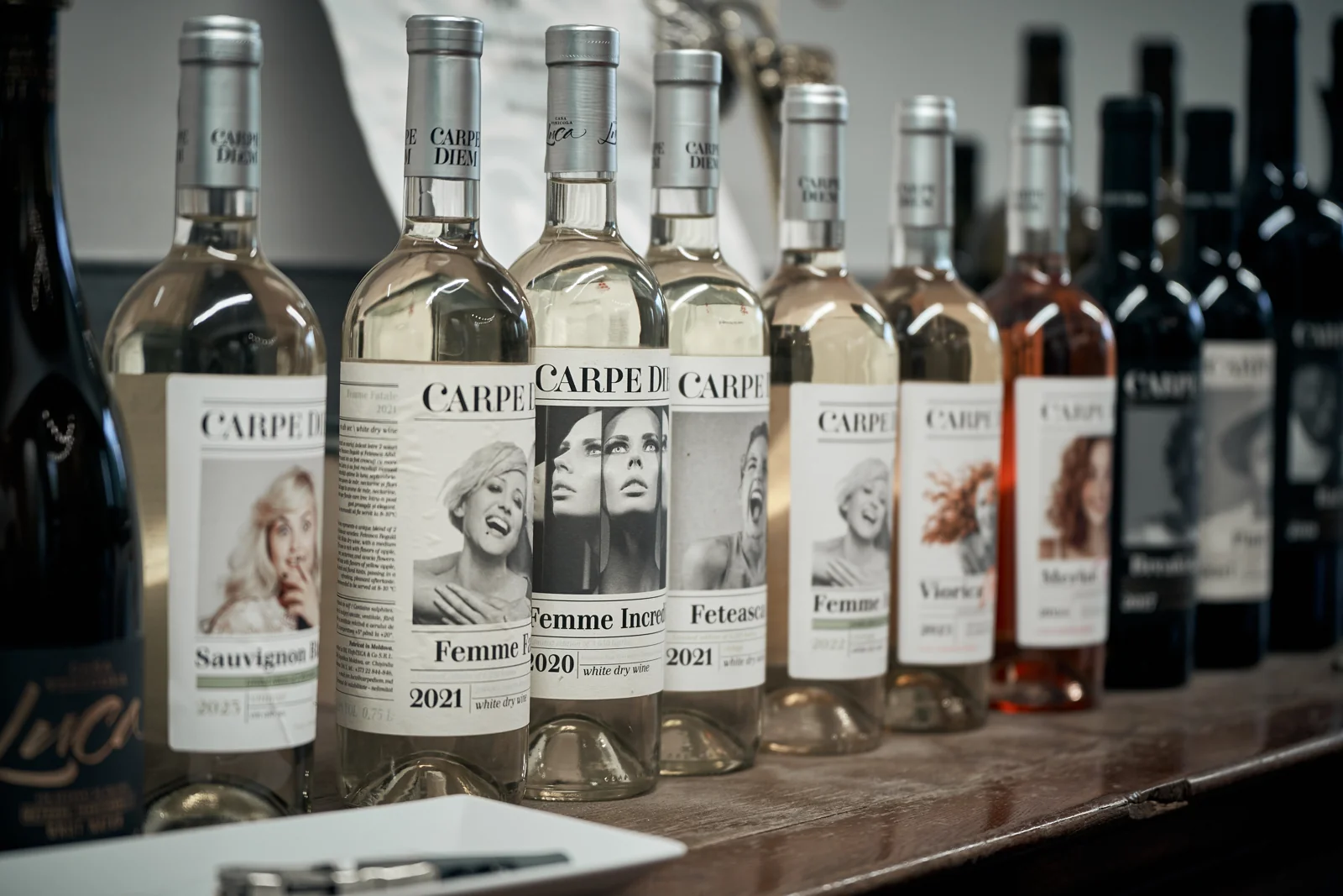 Carpe Diem wines at Casa Vinicolă Luca.