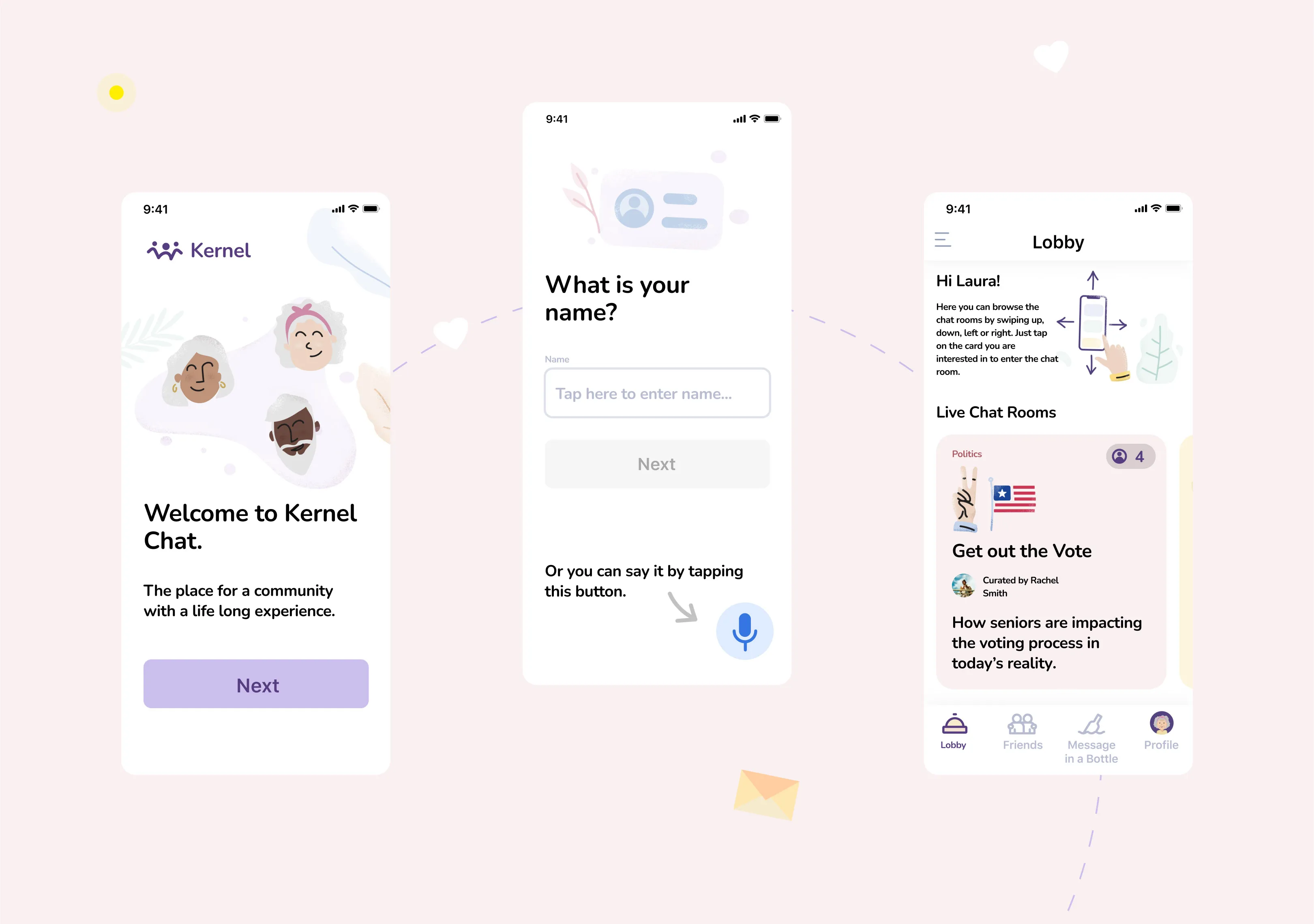 Kernel — app screens