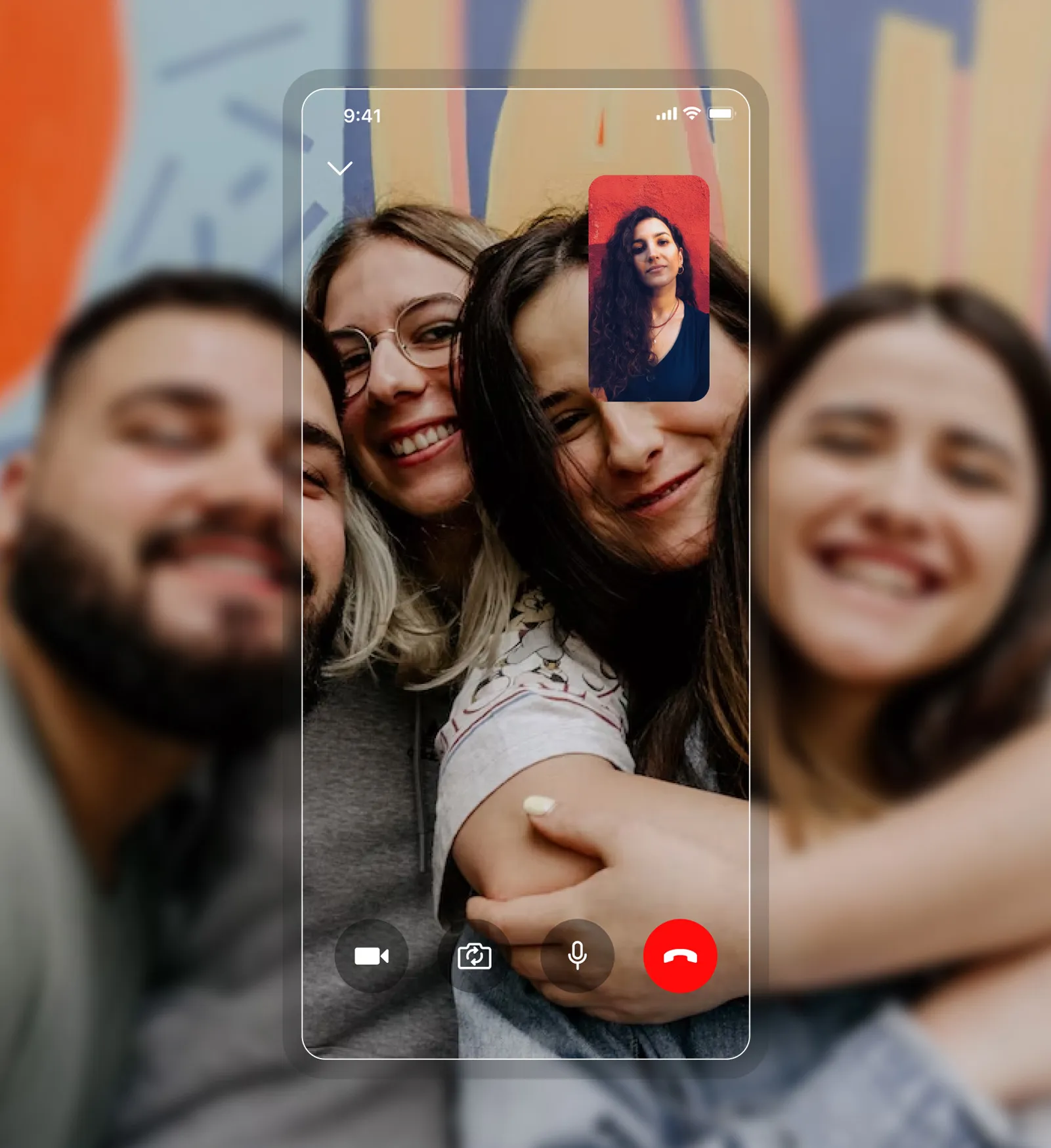 teamup.fitness — video call screen