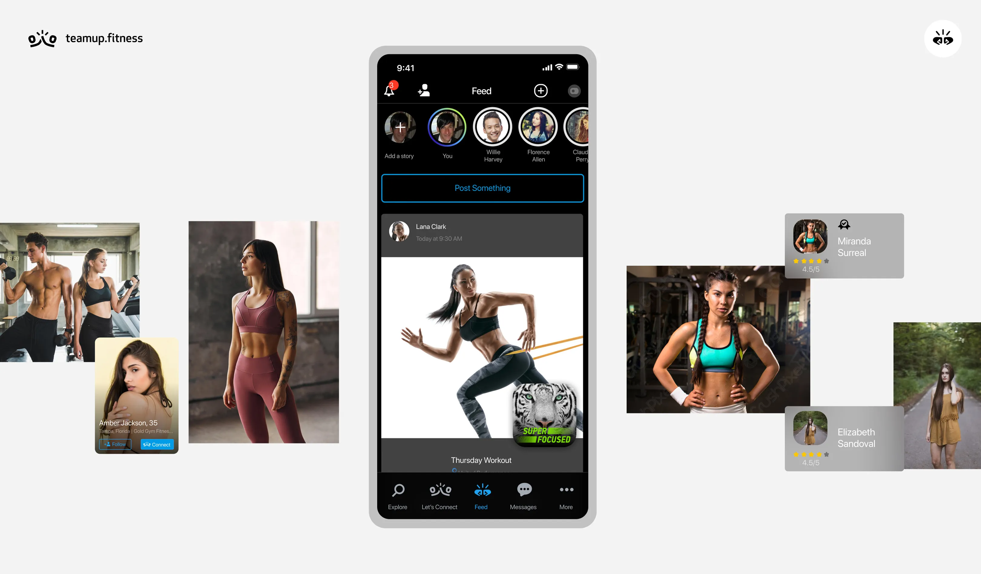 teamup.fitness — website section