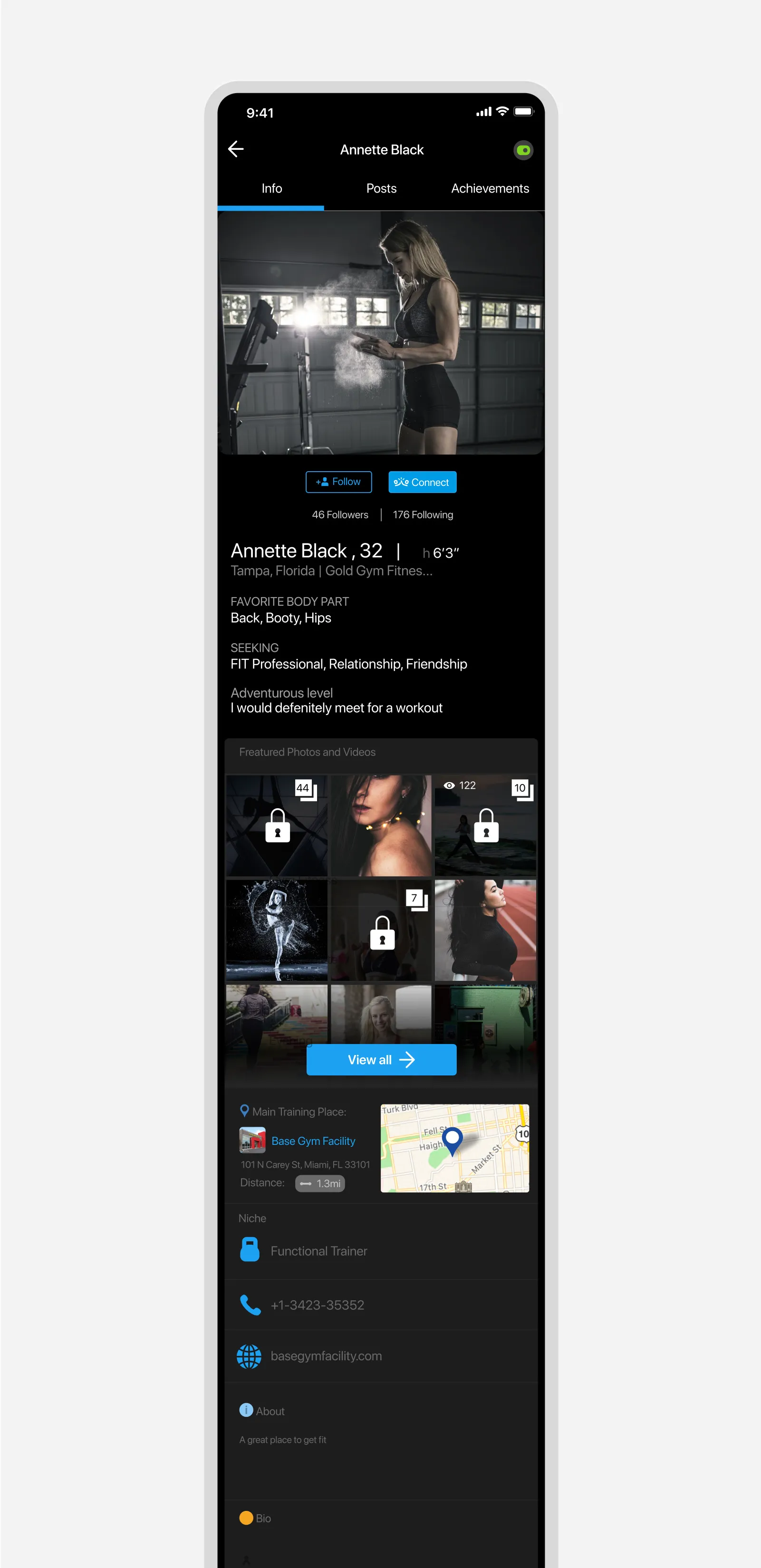 teamup.fitness — profile screen