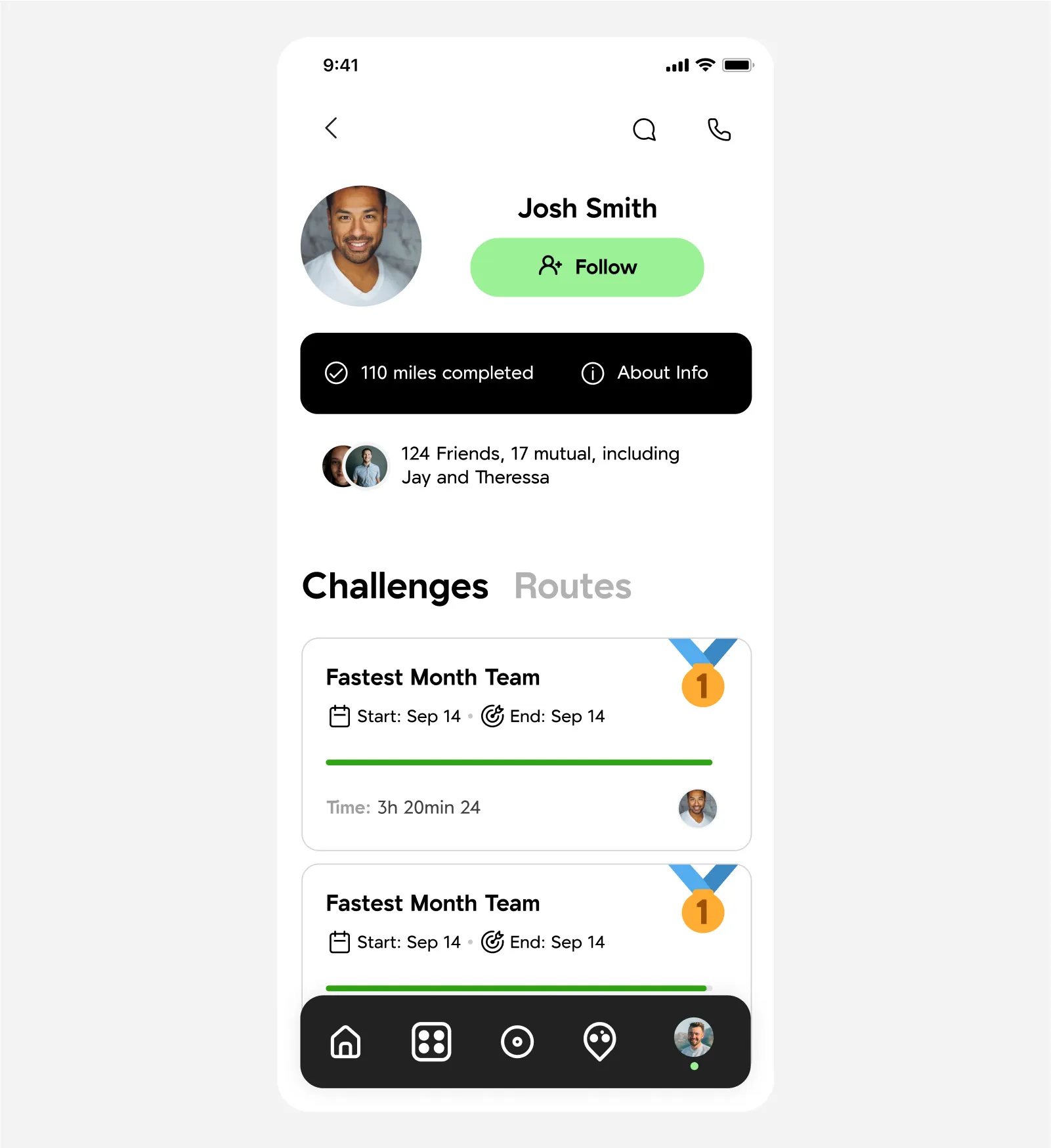 Bobo Bike mobile app — UI design screens (11)
