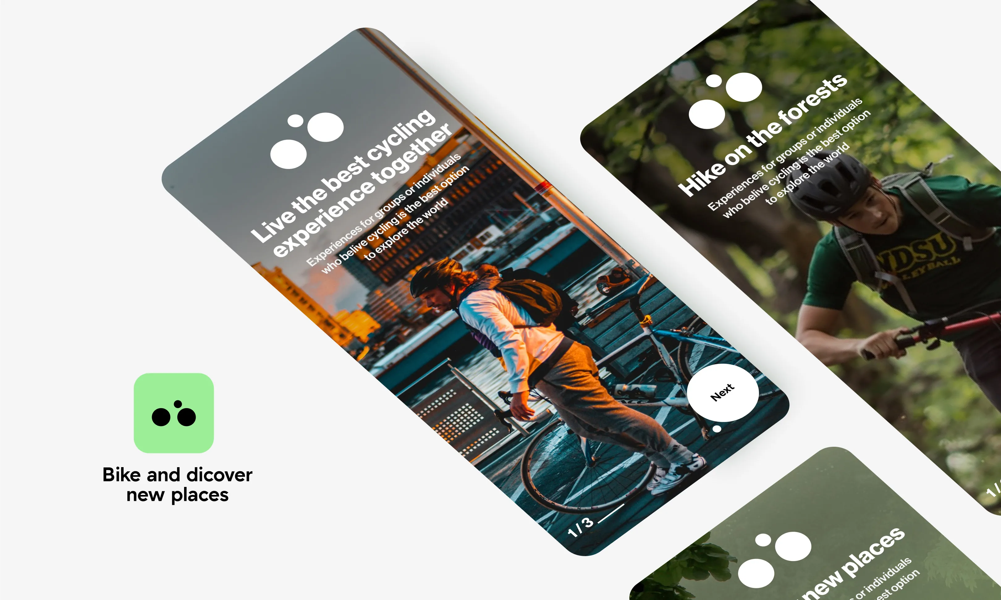 Bobo Bike mobile app — UI design screens (1)