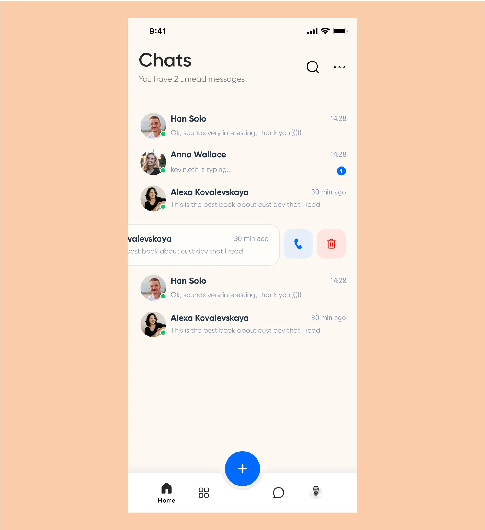 Chator chat app — mobile UI design screens (13)