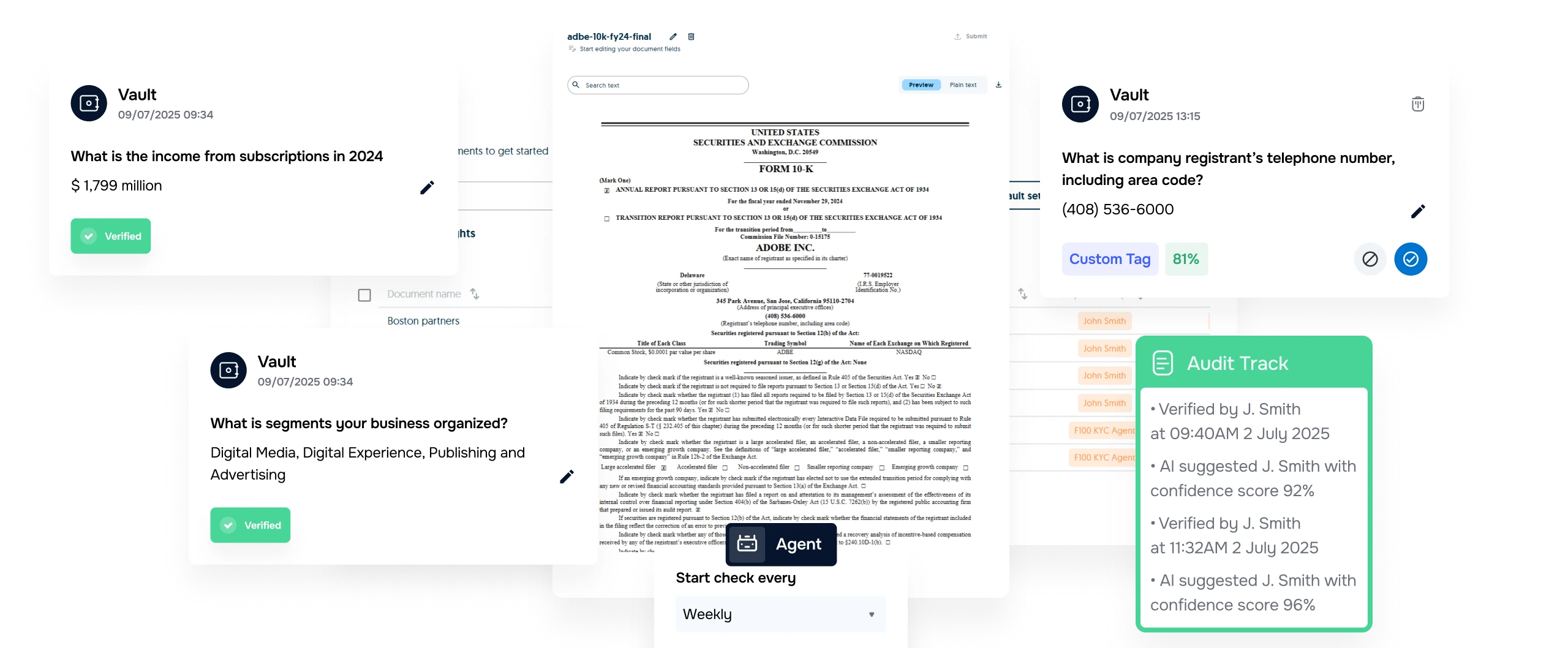 Data being extracted from a KYC document in TextMine