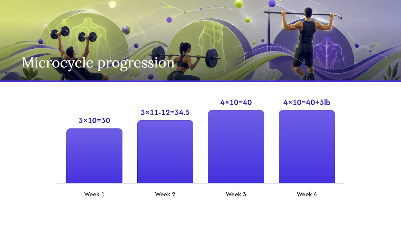 Diagram showing workout progression tracking
