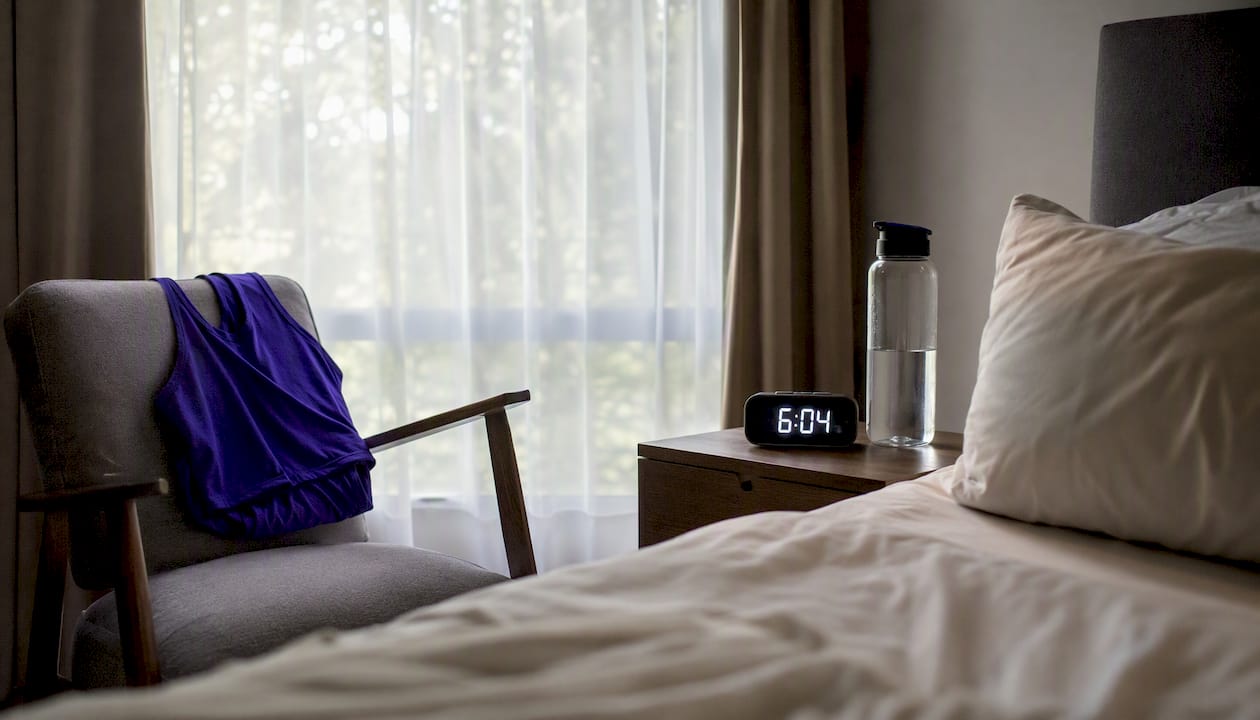 Bedroom scene symbolizing sleep and recovery