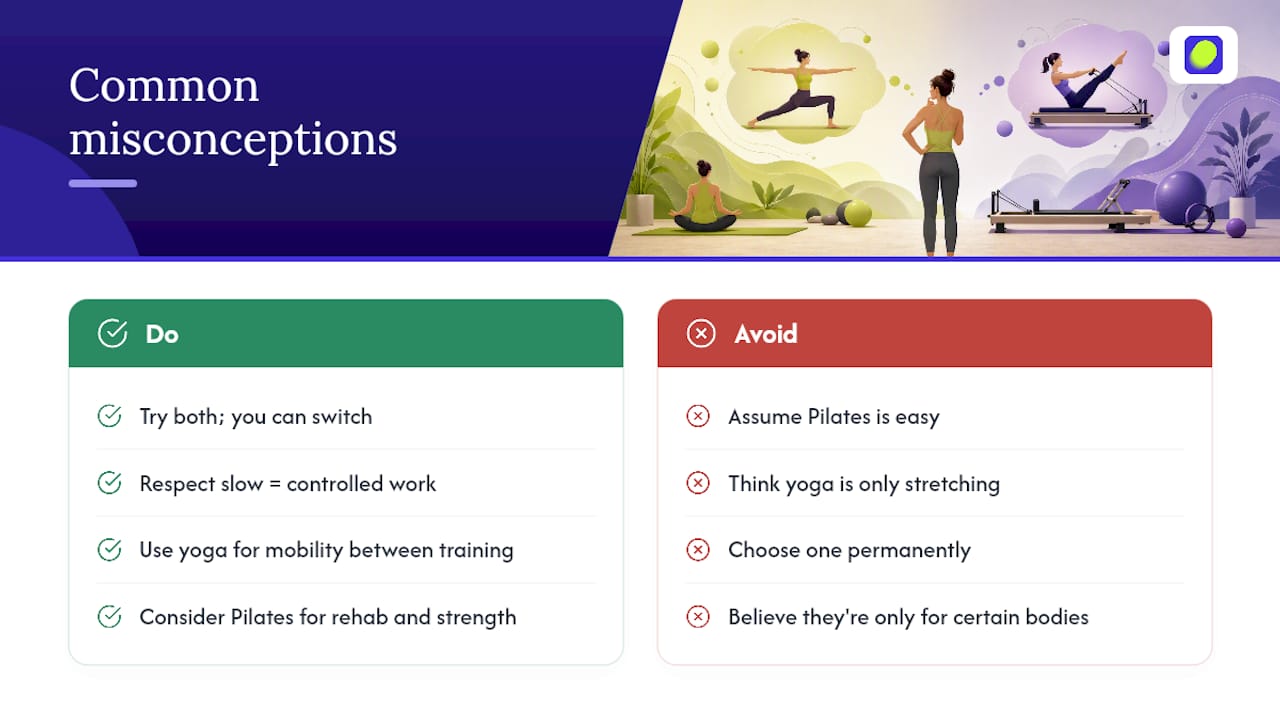 Common Misconceptions About Yoga And Pilates — overview diagram