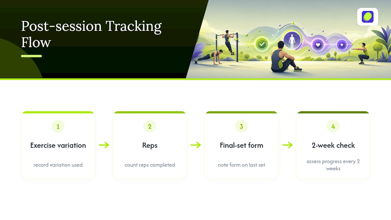 Three-part calisthenics progress tracking method
