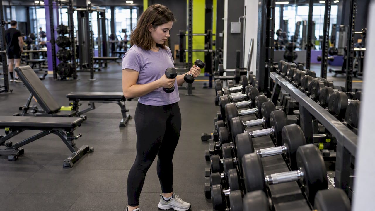 Beginner choosing a light dumbbell
