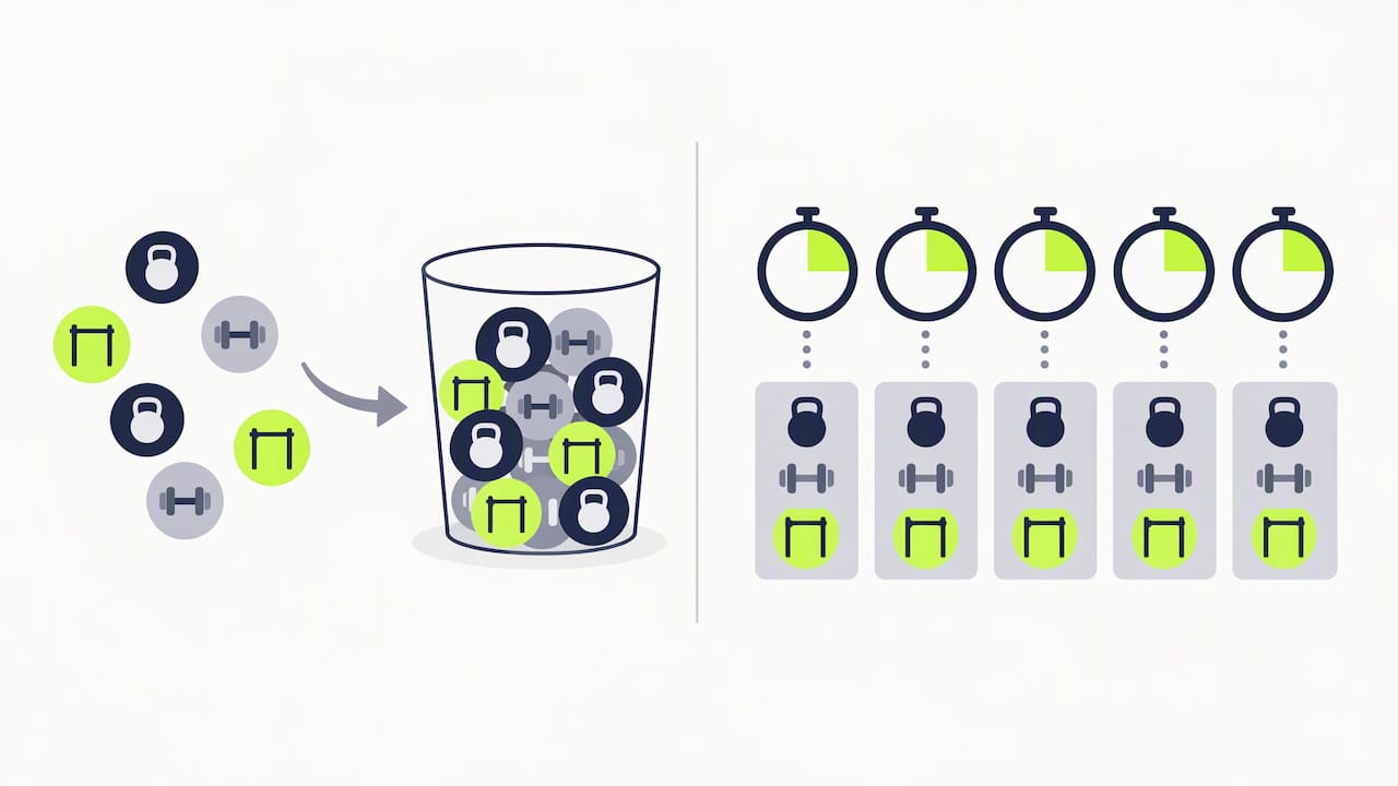 Illustration comparing workout benchmarks and consistency