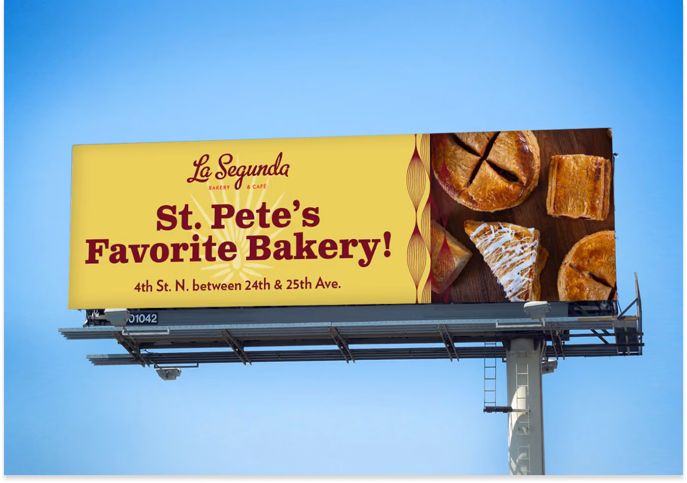 Billboard mockup of a La Segunda St. Pete promo