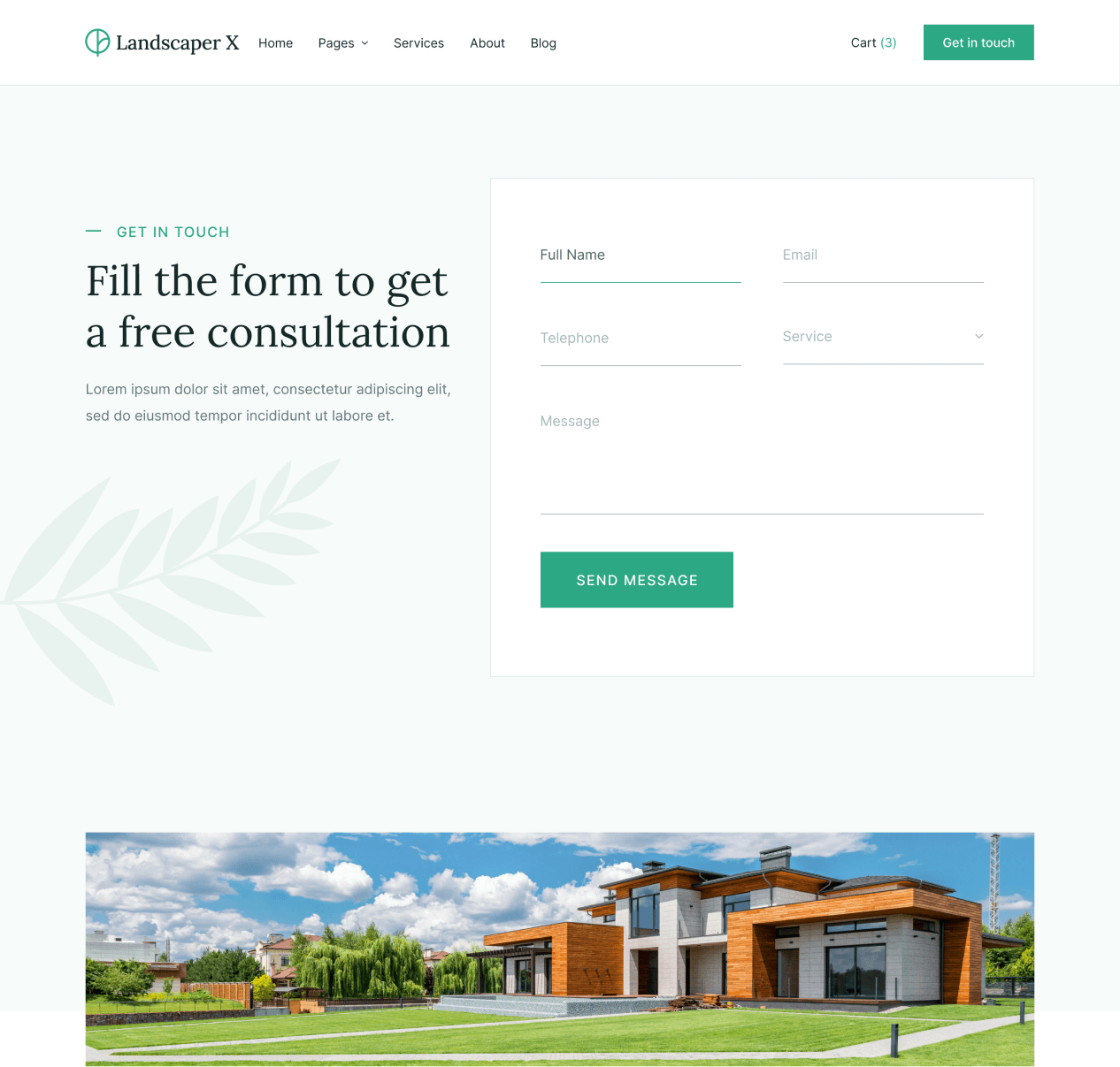 Landscaper X - Contact page - Landscaper Webflow Template