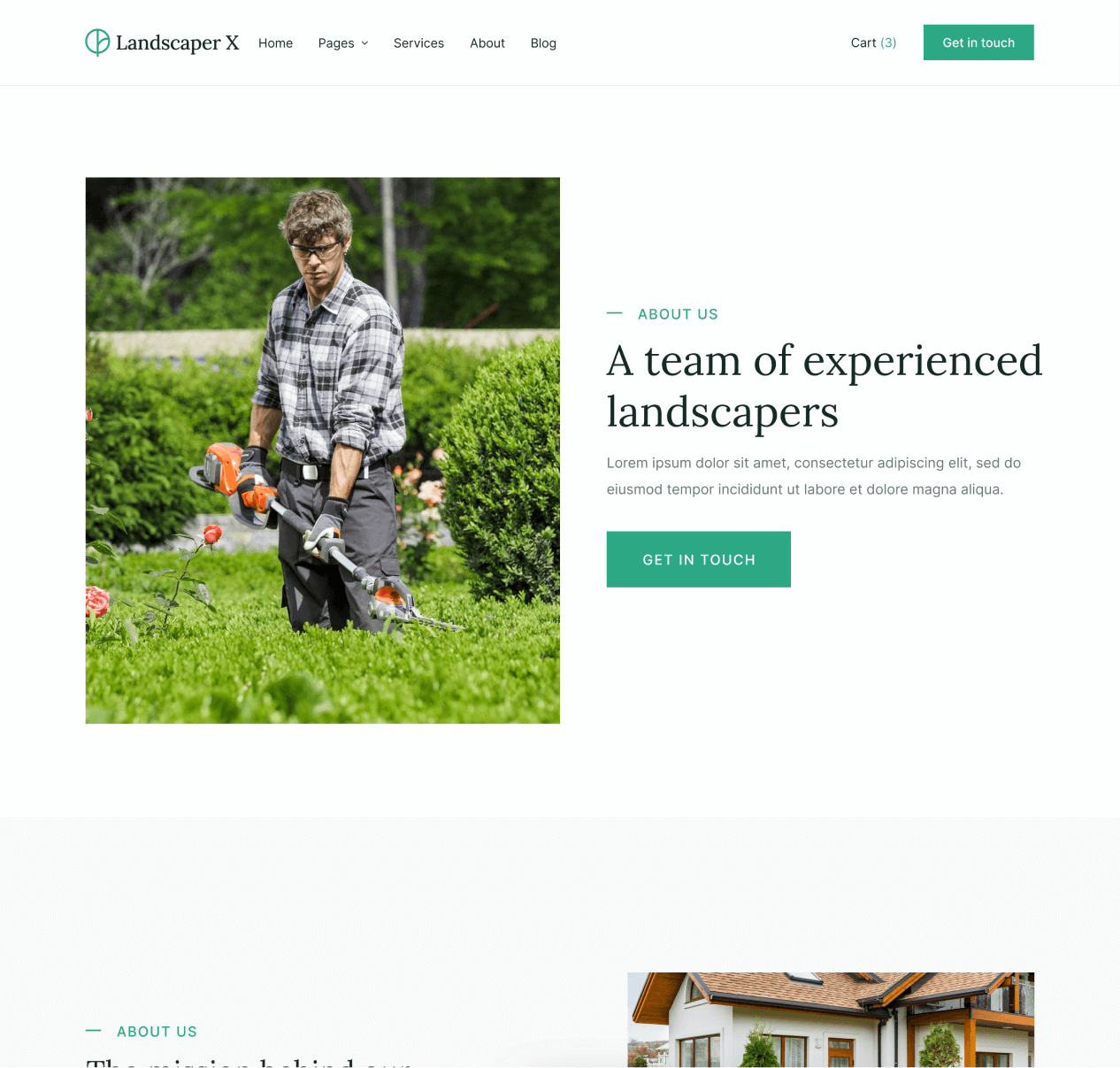 Landscaper X - About page - Landscaper Webflow Template