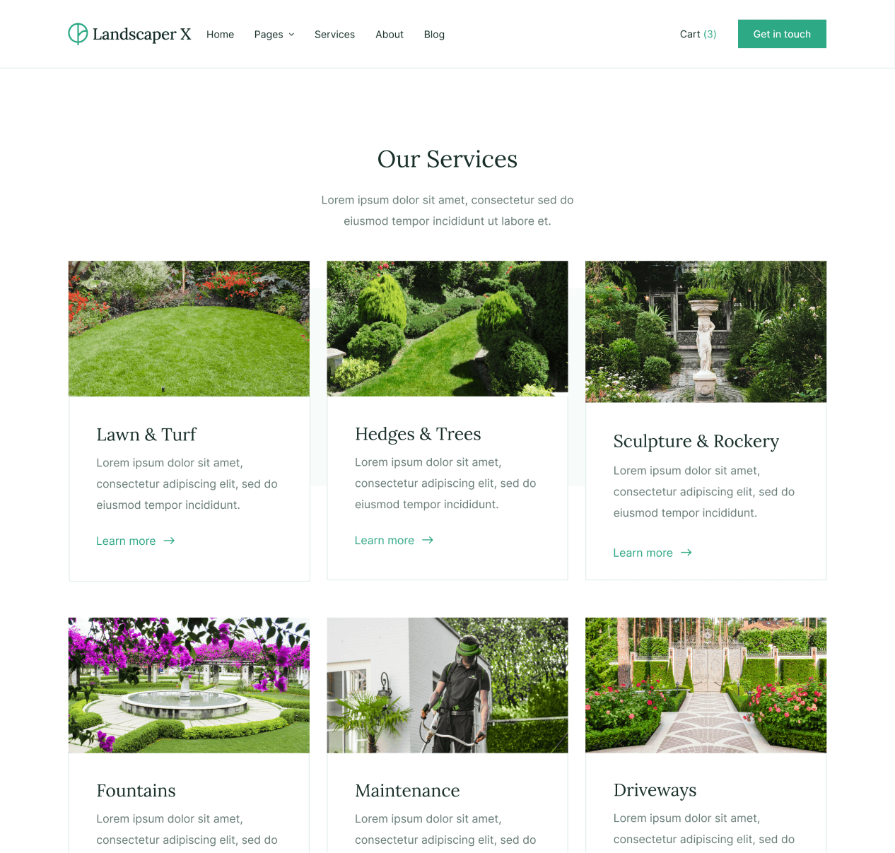 Landscaper X - Services page - Landscaper Webflow Template