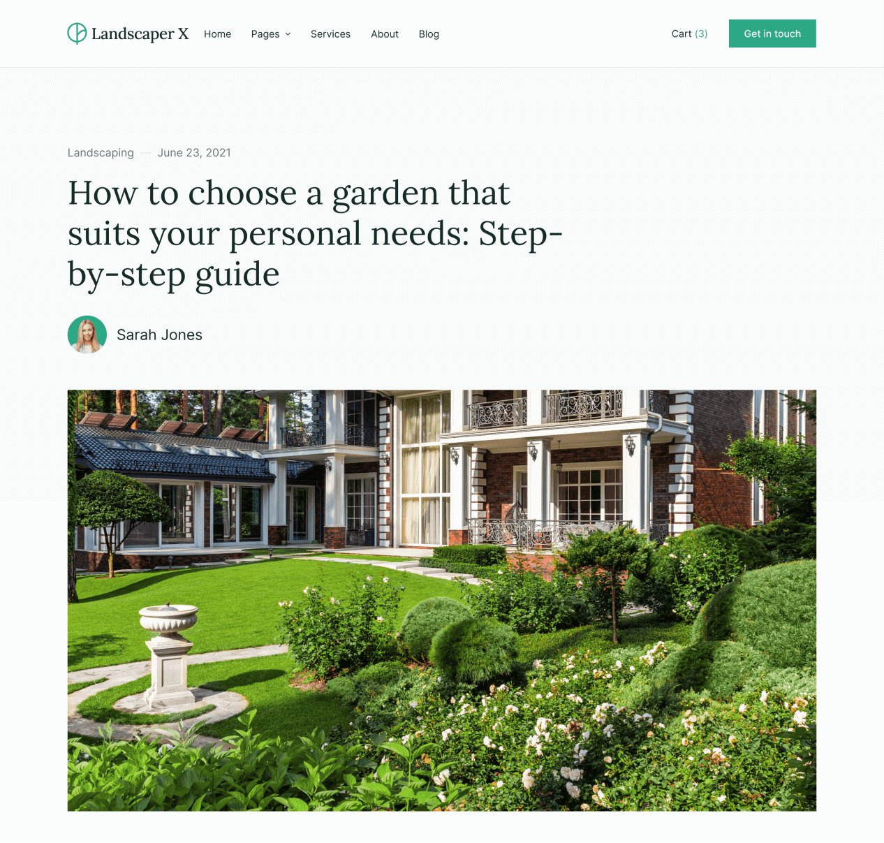 Landscaper X - Blog Post page - Landscaper Webflow Template