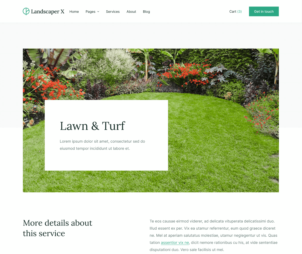 Landscaper X - Service Single page - Landscaper Webflow Template