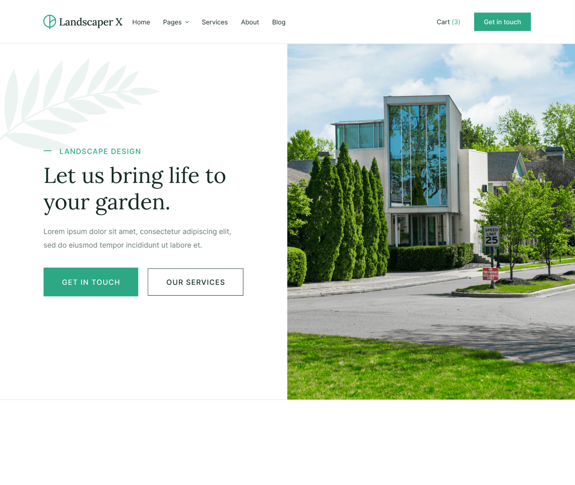 Landscaper X - Home page - Landscaper Webflow Template