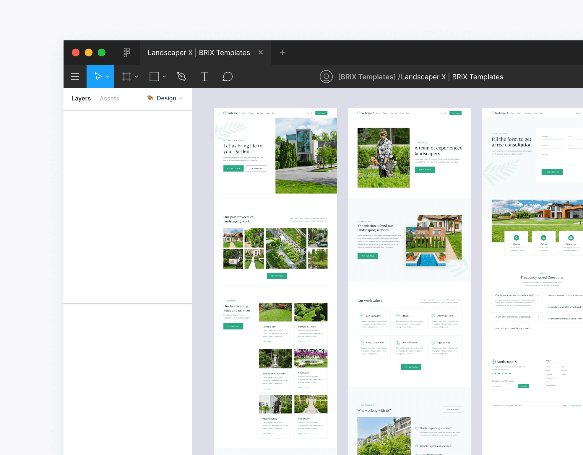 Landscaper X - Figma File Included - Landscaper Webflow Template