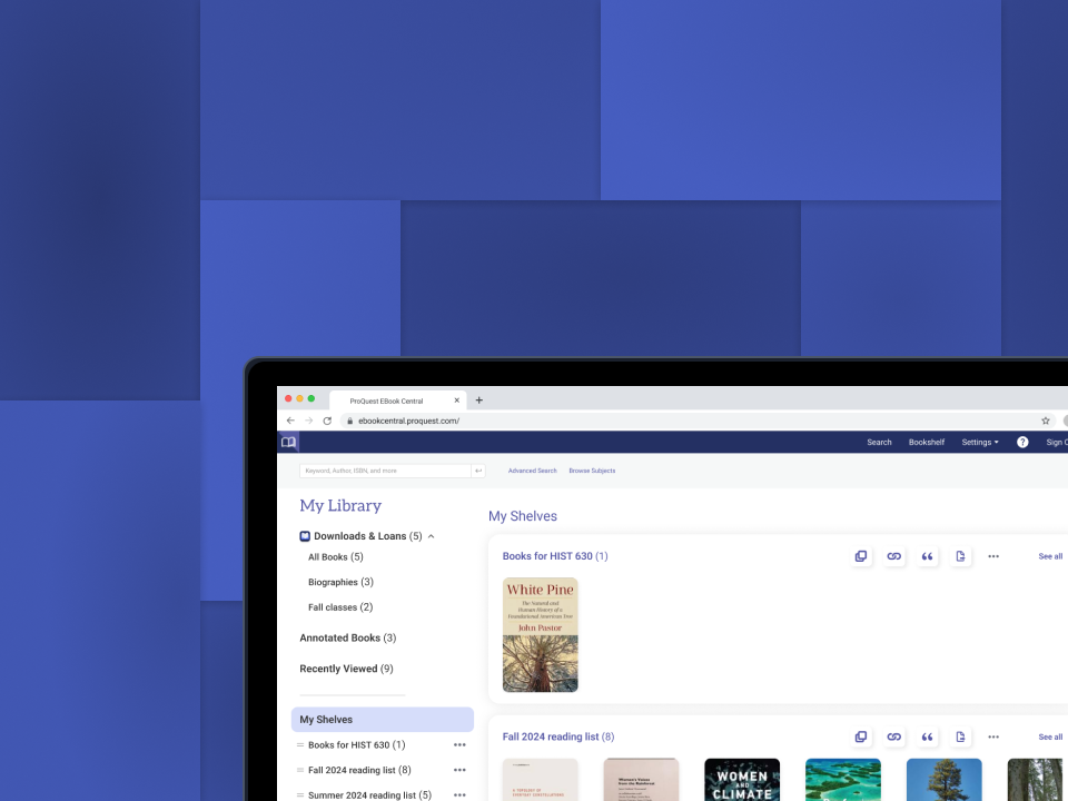 Pro-Quest e-Book Central Bookshelf Re-design