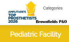 Amplitude's Top Prosthetists 2026 award for Brownfields P&O Pediatric Facility.