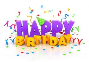 Happy birthday celebration banner.