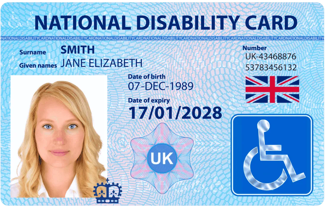 front of the national disability card march 2026