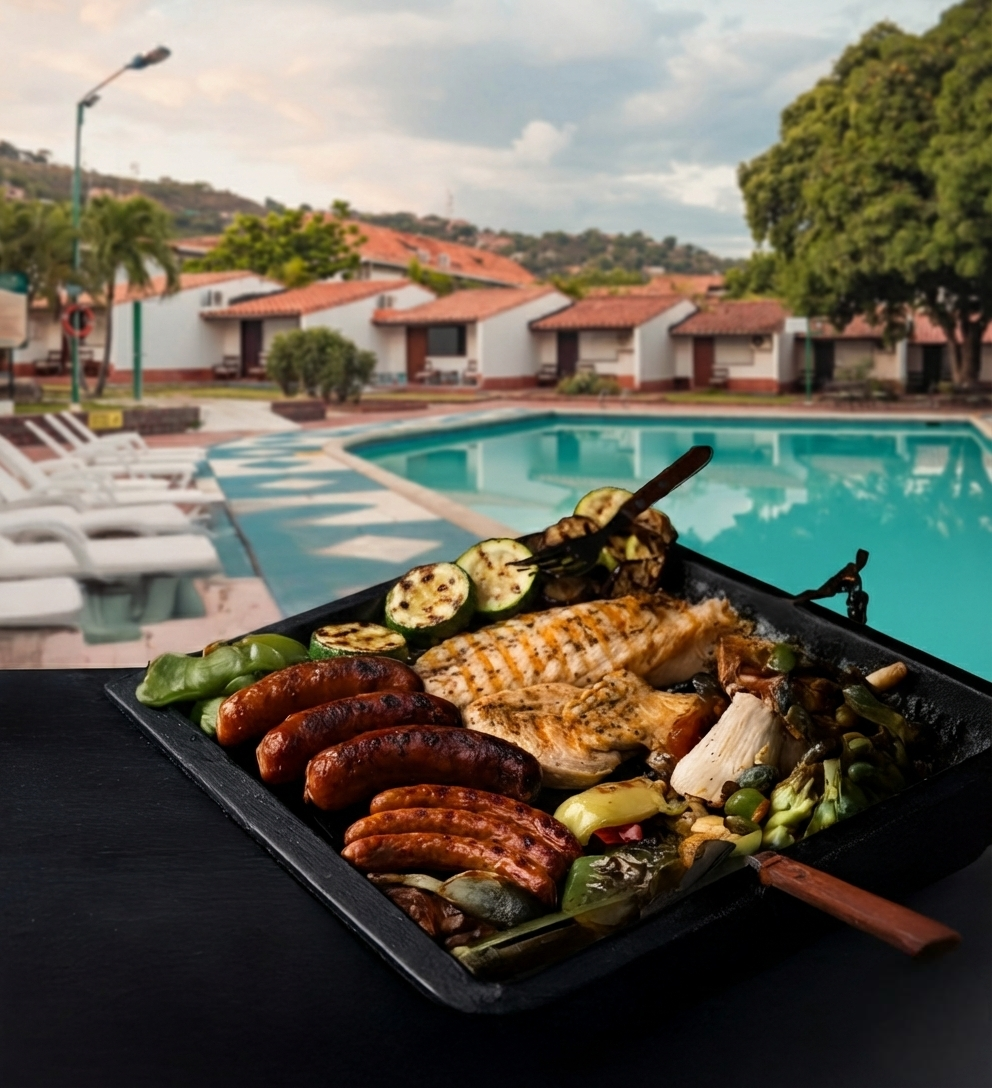 Plan Parrilla: 2 personas con piscina, bebidas, parrillada, parqueadero y zonas verdes