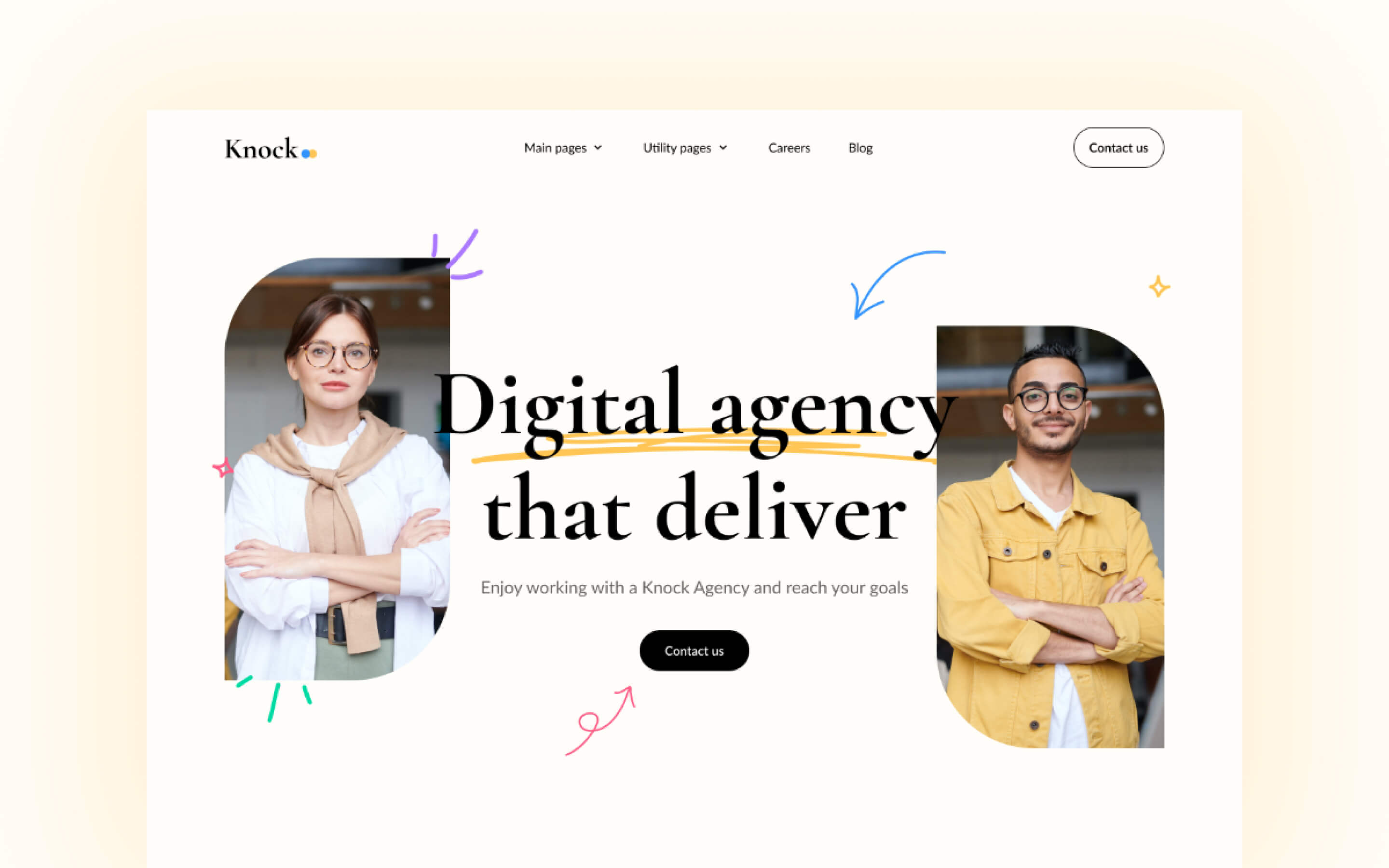 Knock Agency HTML Webflow Template