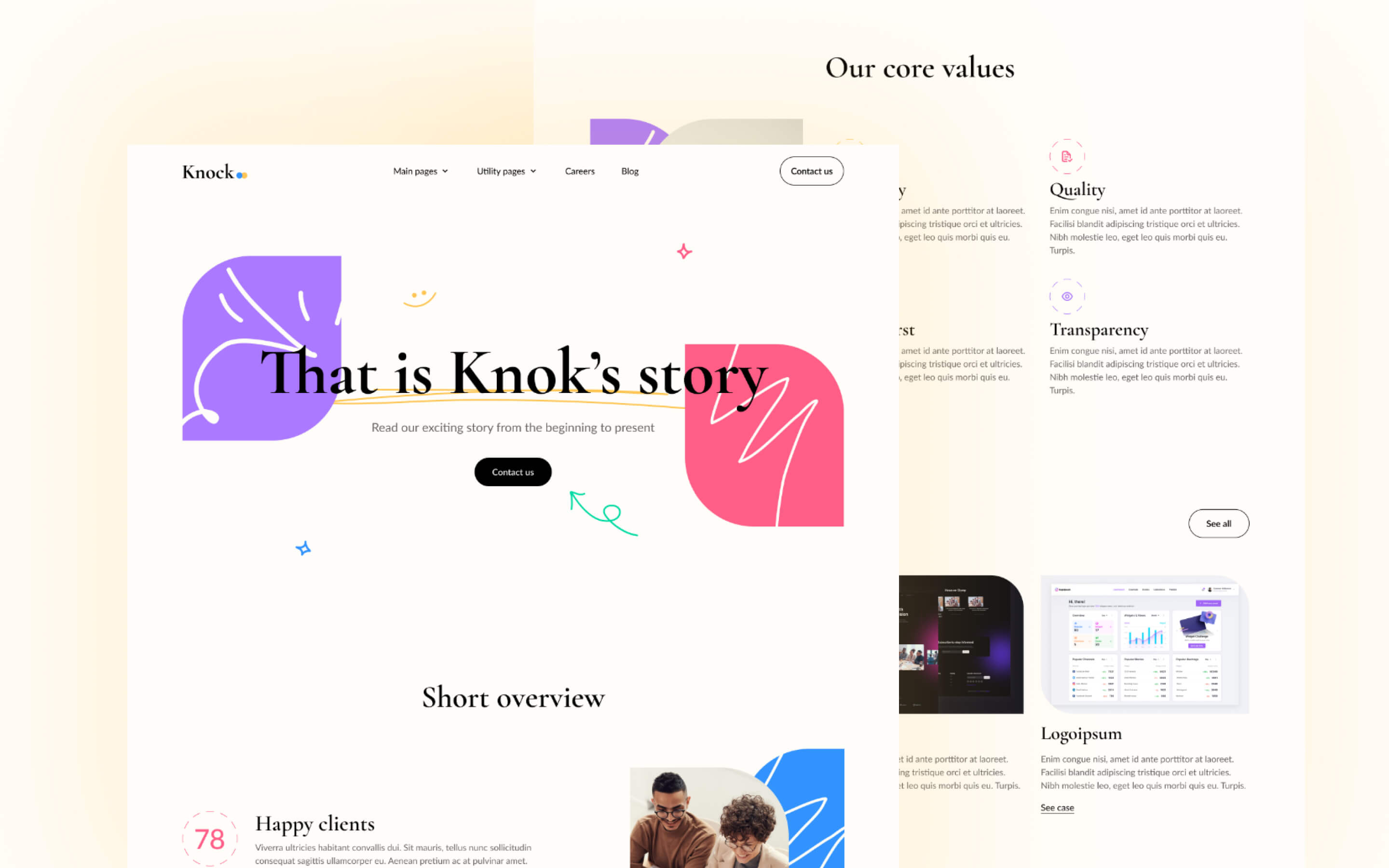 Knock Agency HTML Webflow Template