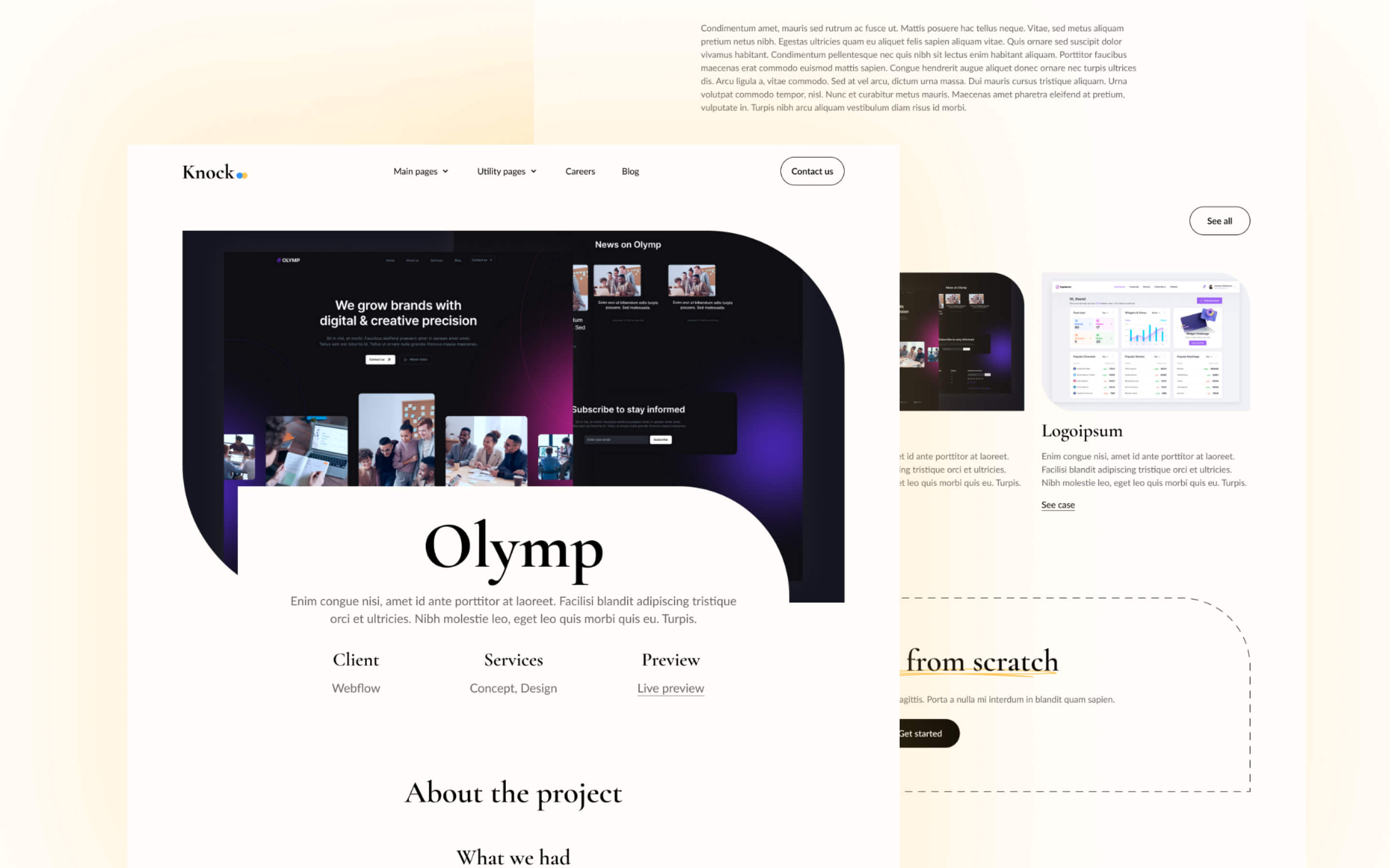 Knock Agency HTML Webflow Template