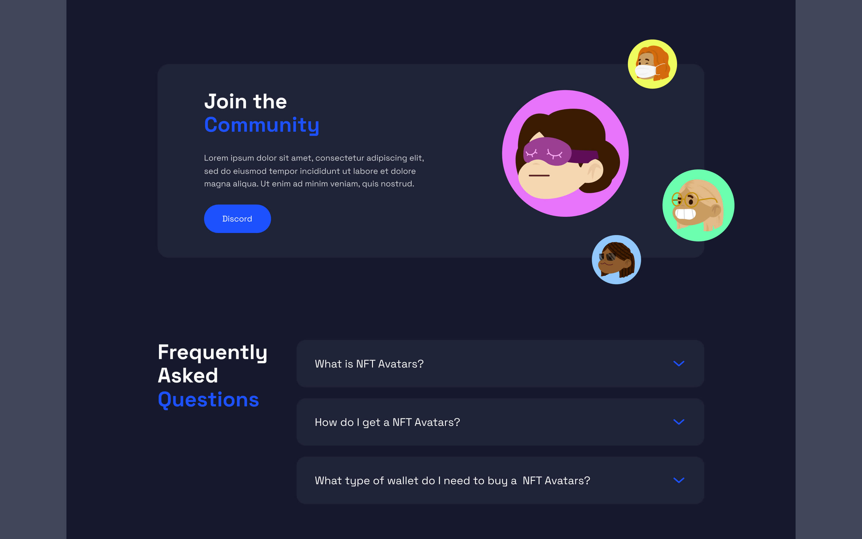 NFT Avatars Portfolio Webflow HTML Template