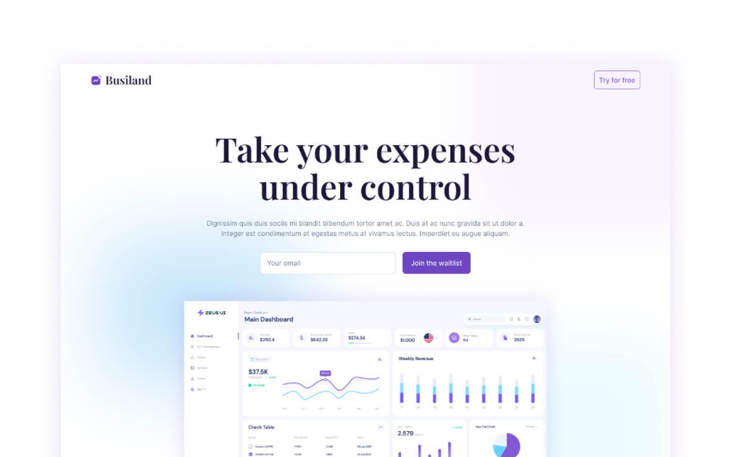Webflow SaaS HTML Template Busiland