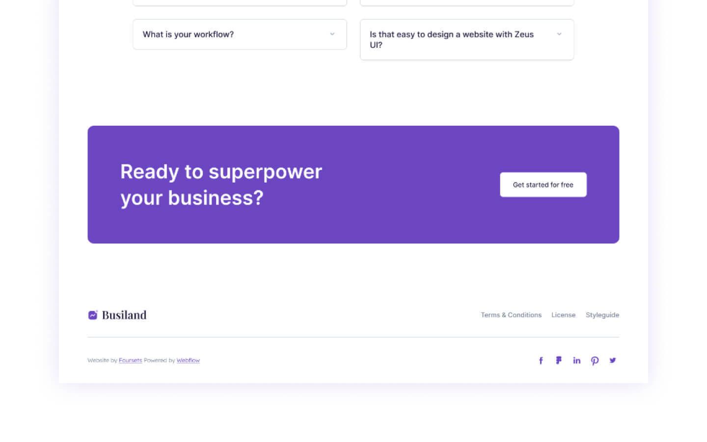 Webflow SaaS HTML Template Busiland