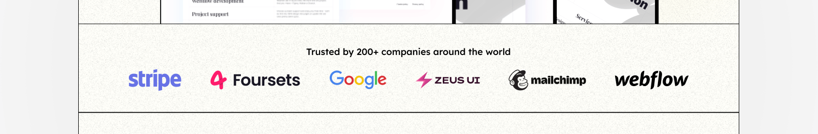 Social proof section design example