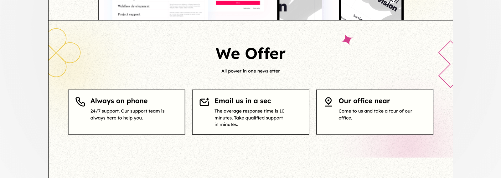 Features section design example