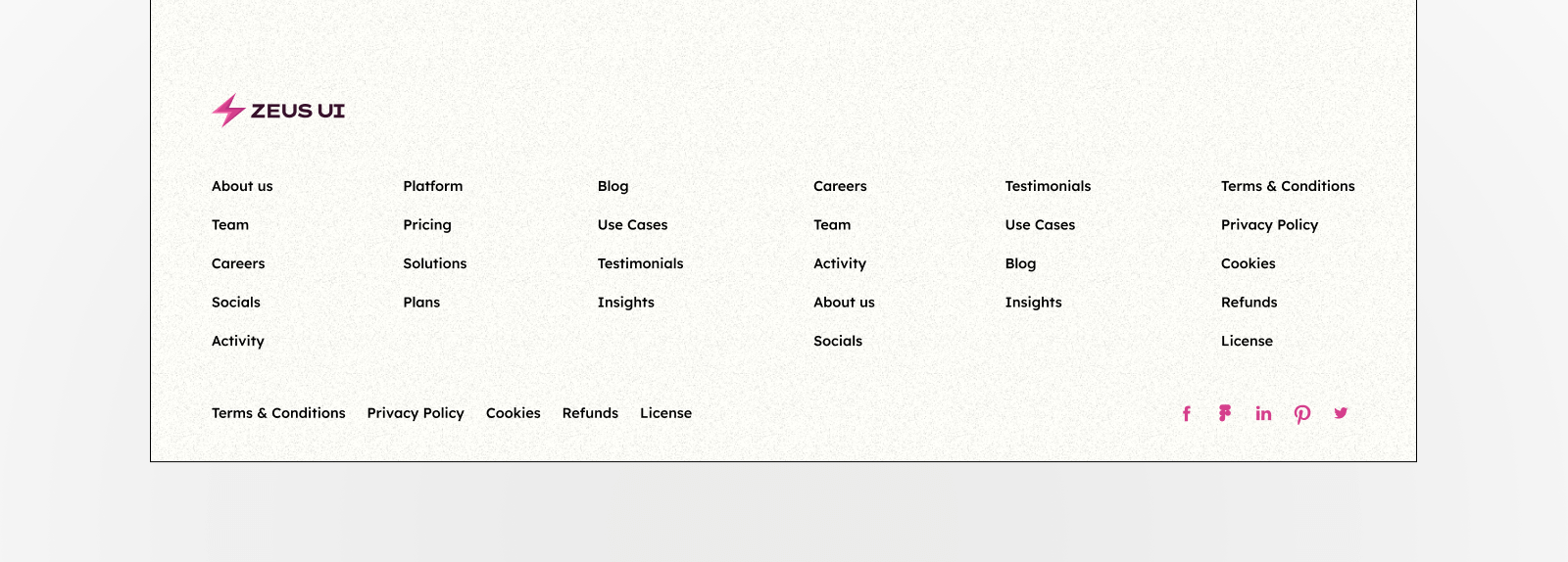 Footer section design example