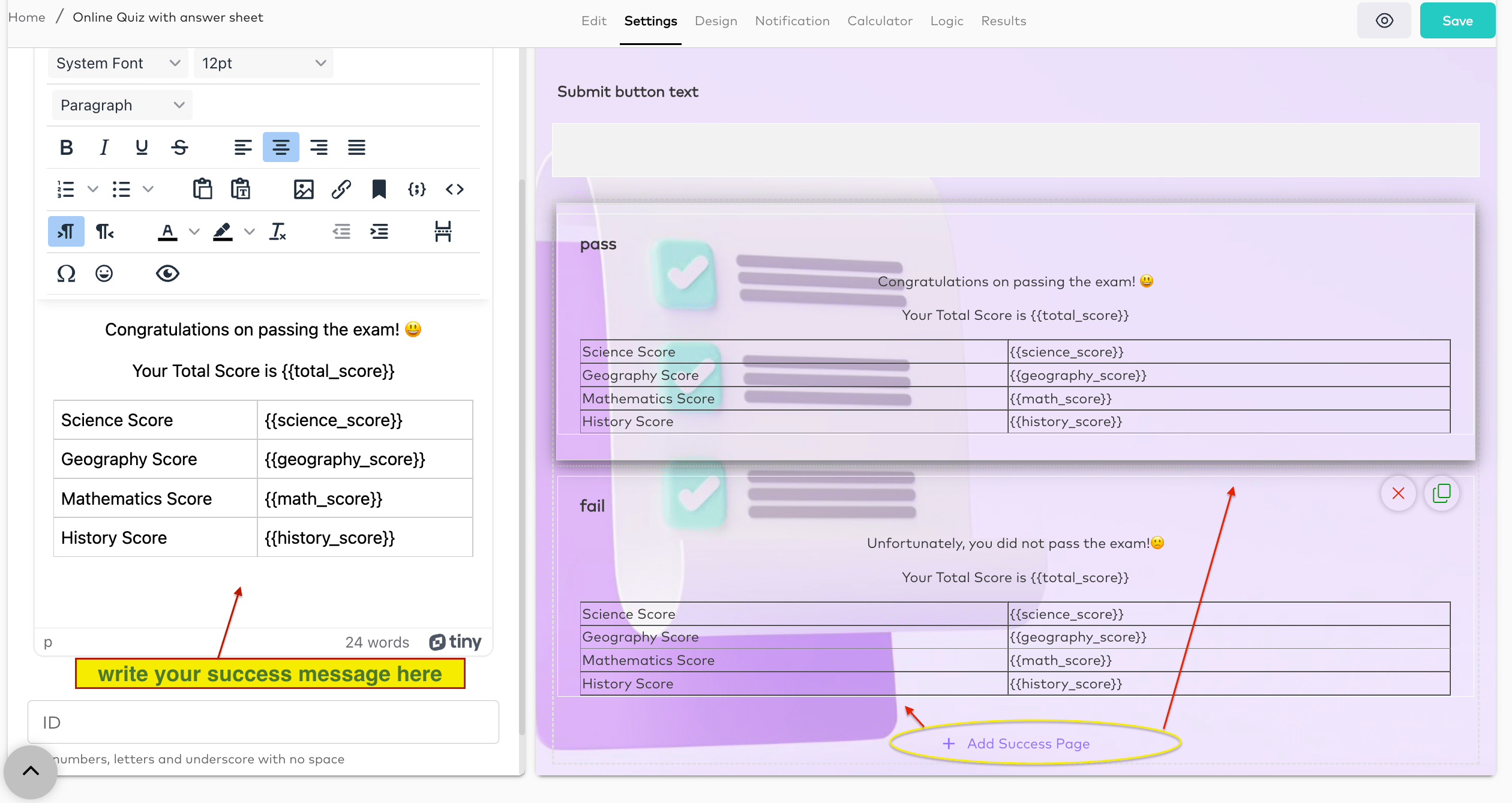 calculation form templates