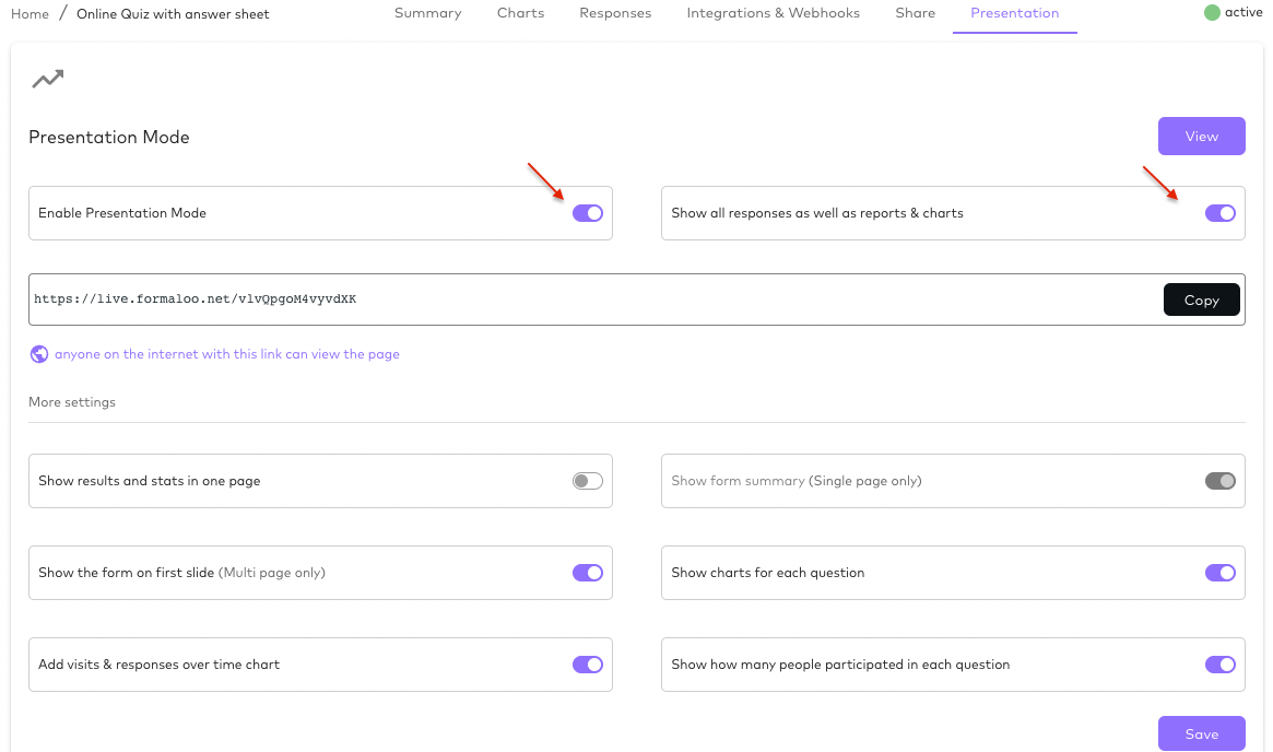 quiz with auto-grading