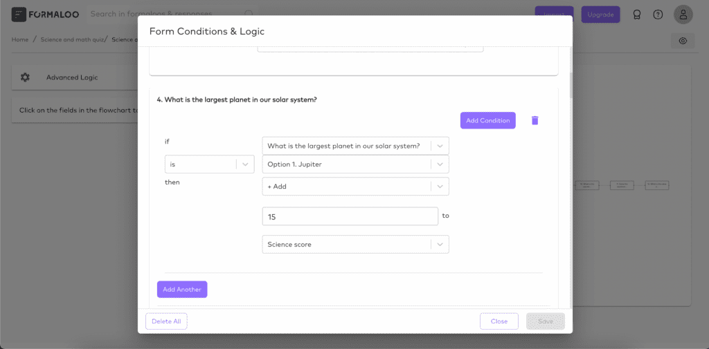 Add a score for each question to your quiz using logic 