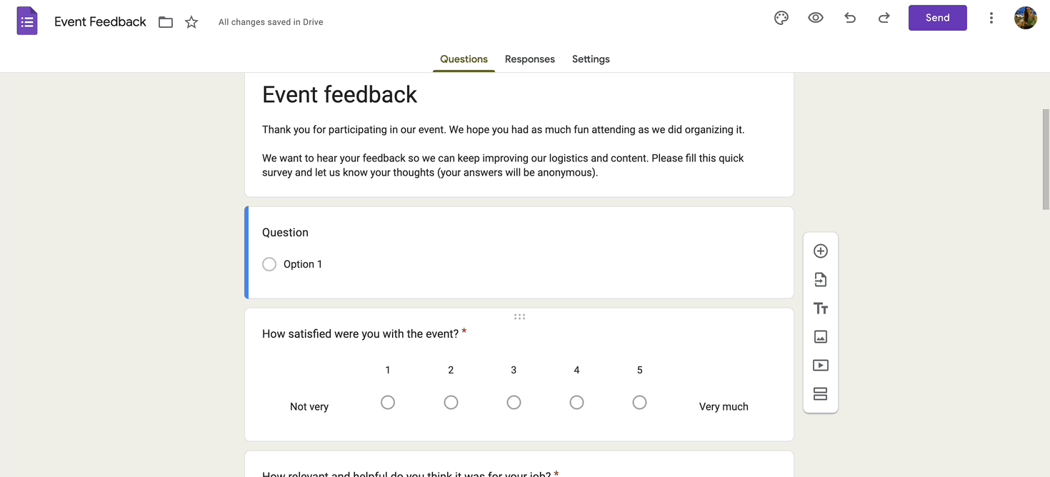 Send your survey with Google Forms 