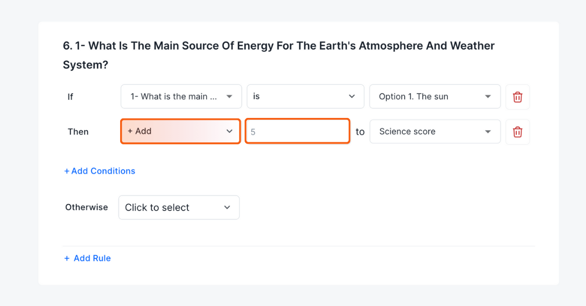 Add a number to the score in Formaloo logic